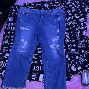 Blue Distressed Women's Jeans